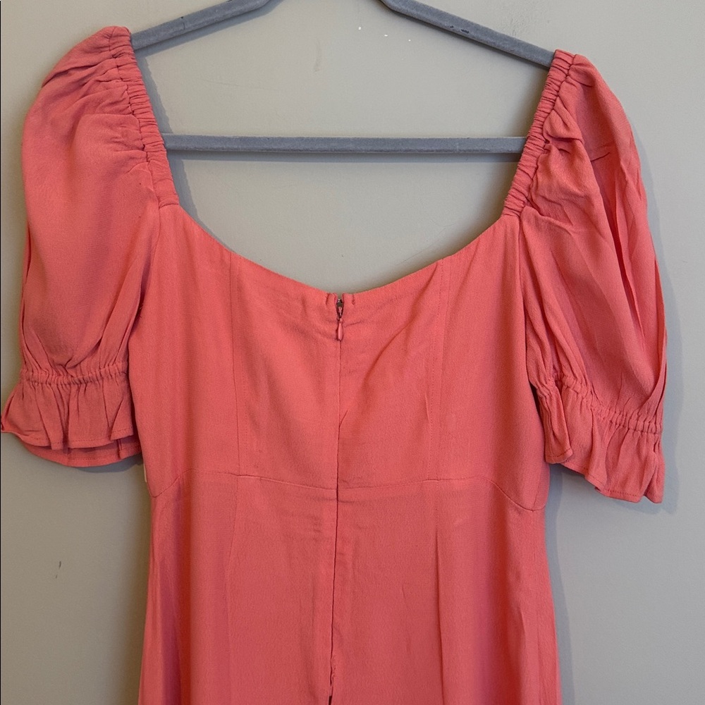 WEWOREWHAT Puff Sleeve Dress, Coral, size 6 - Picture 10 of 12